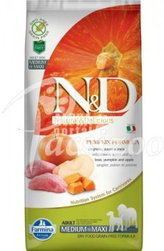 N&D Pumpkin Grain Free Adult Medium & Maxi Boar - Apple 12 kg