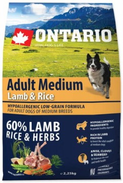 ONTARIO Adult Medium Lamb & Rice 2,25 kg