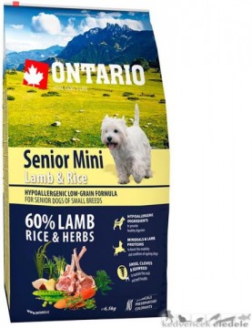 ONTARIO Senior Mini Lamb & Rice 6,5 kg