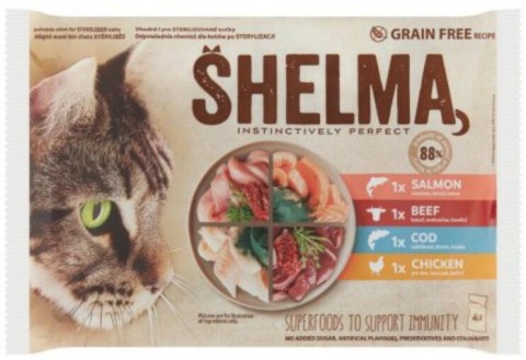 Partner in Pet Food Shelma salmon/beef/cod/chicken 4x85 g