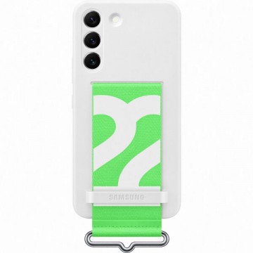 Samsung Galaxy S22 S901 silicone cover with strap white...