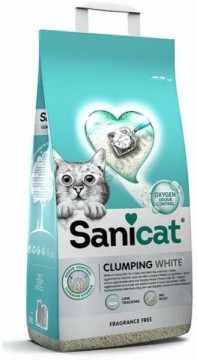 Sanicat Clumping White illatmentes 10 l/9 kg