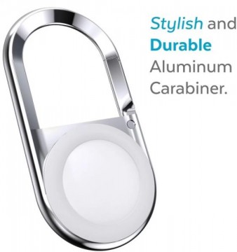 Speck Carabiner AirTag - bright silver/white 142889-9696