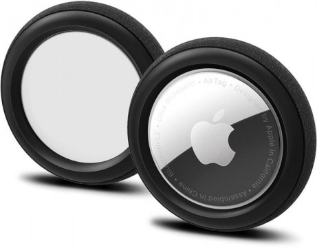 Spigen Apple Airtag Silicone Fit case - 2 pack black AHP03070