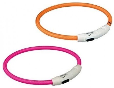 TRIXIE Világító USB tölthető nyakörv L-XL 65 cm/7 mm pink...