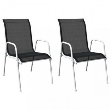 vidaXL 2 db rakásolható acél és textilén kerti szék...