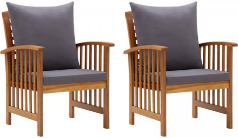 vidaXL 2 db tömör akácfa kerti szék párnákkal (310257/310258)