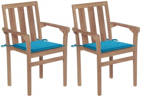 vidaXL 2 db tömör tíkfa kerti szék párnákkal...