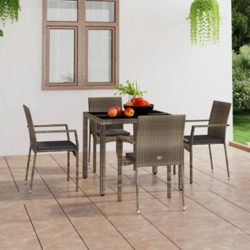 vidaXL 4 db polyrattan kerti szék párnával (319883/4)