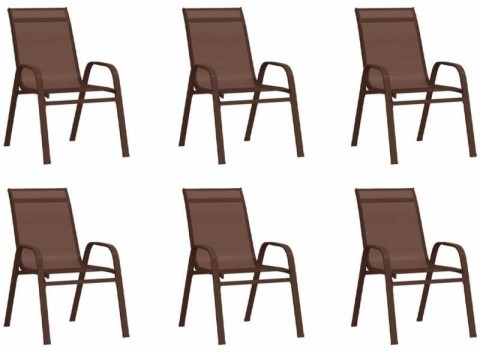 vidaXL 6db textilén rakásolható kerti szék (318783/4/5)