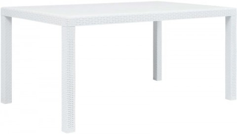 vidaXL Rattan hatású műanyag asztal 150x90x72 cm - fehér (45604)