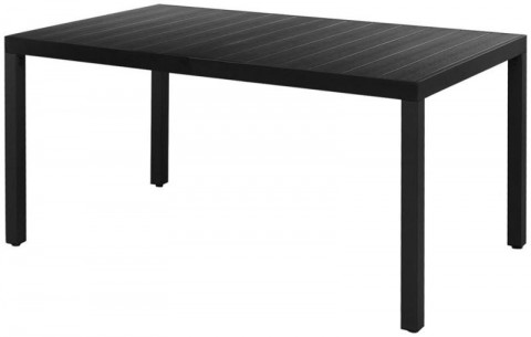 vidaXL WPC és alumínium étkezőasztal 150x90x74 cm - fekete (42791)